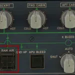A320 Overhead Air Conditioning Panel RAM Air